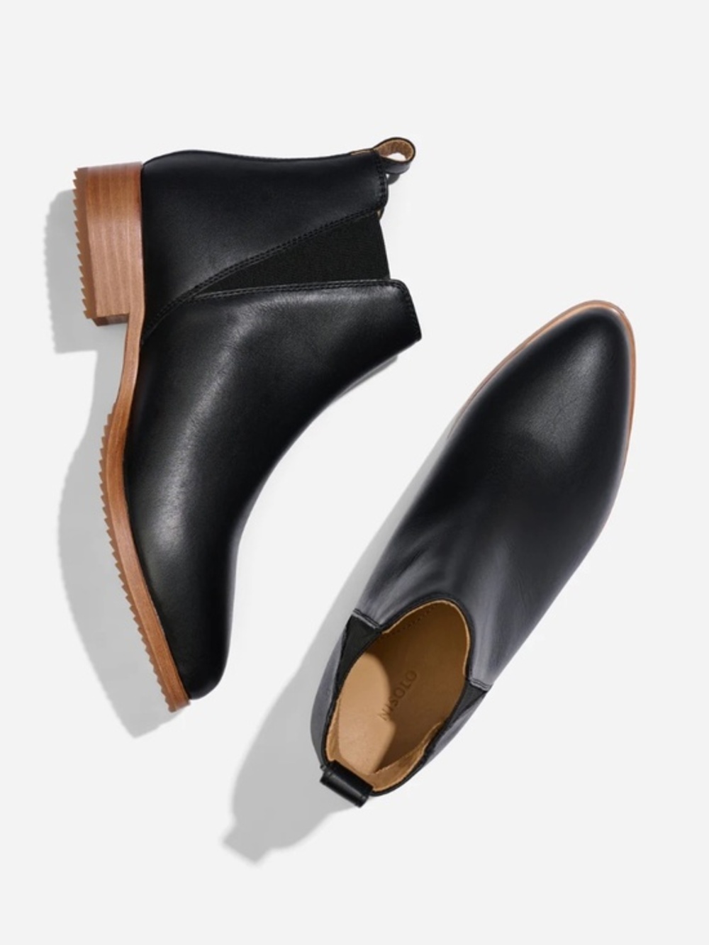 Nisolo Black Leather Chelsea Ankle Boots